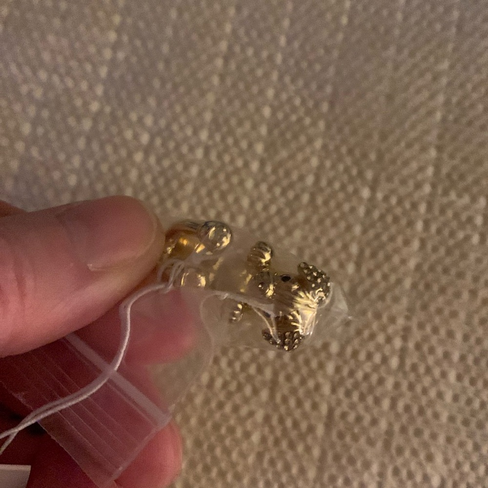 NWT Kate Spade Gold Crystal Puppy Wrap Ring Size 7 #7 NEW - Picture 8 of 15